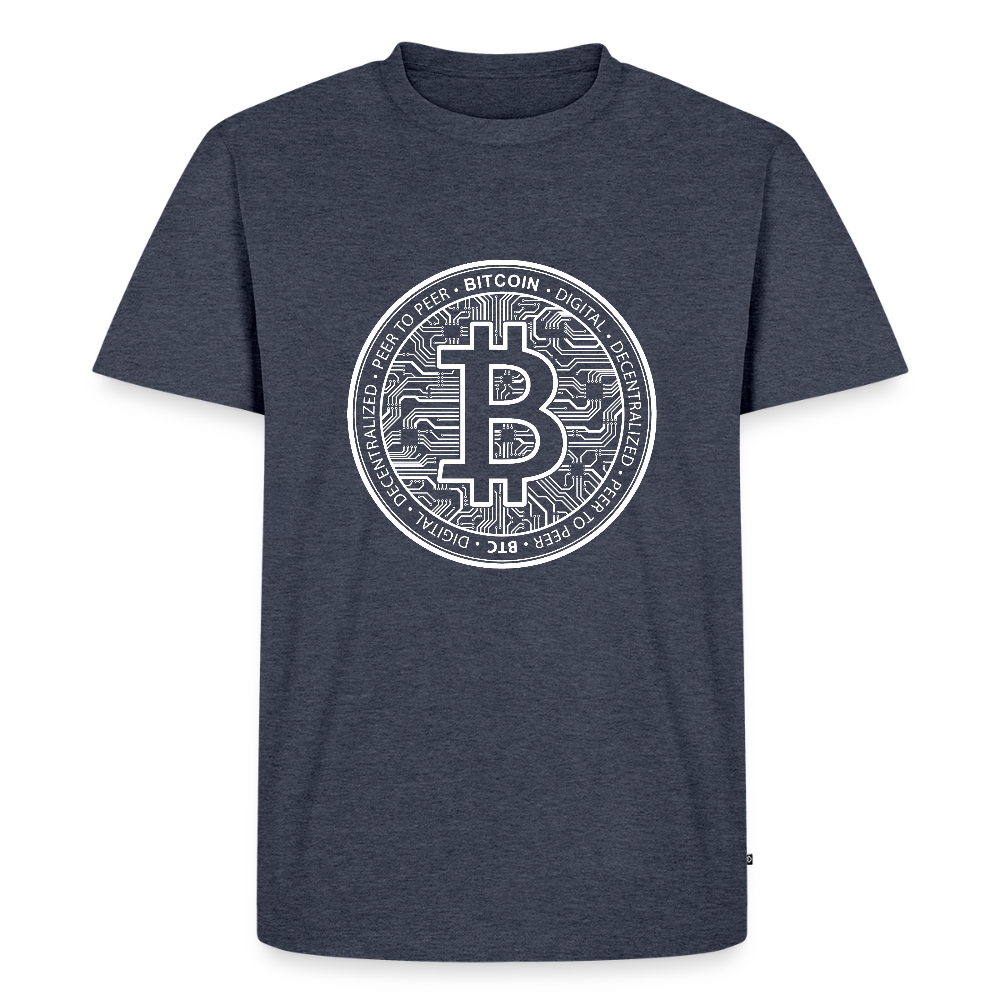 Premium T-Shirt Bitcoin Men - heather denim