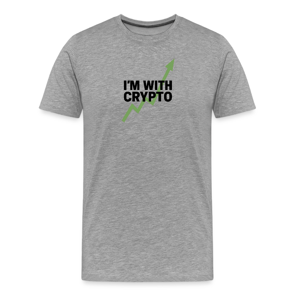 Premium T-Shirt I'm with Crypto - Grau meliert
