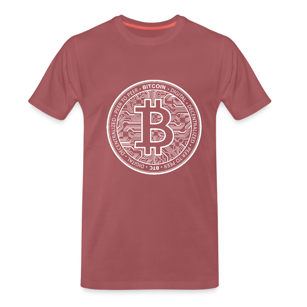 Premium T-Shirt Bitcoin Men - washed burgundy