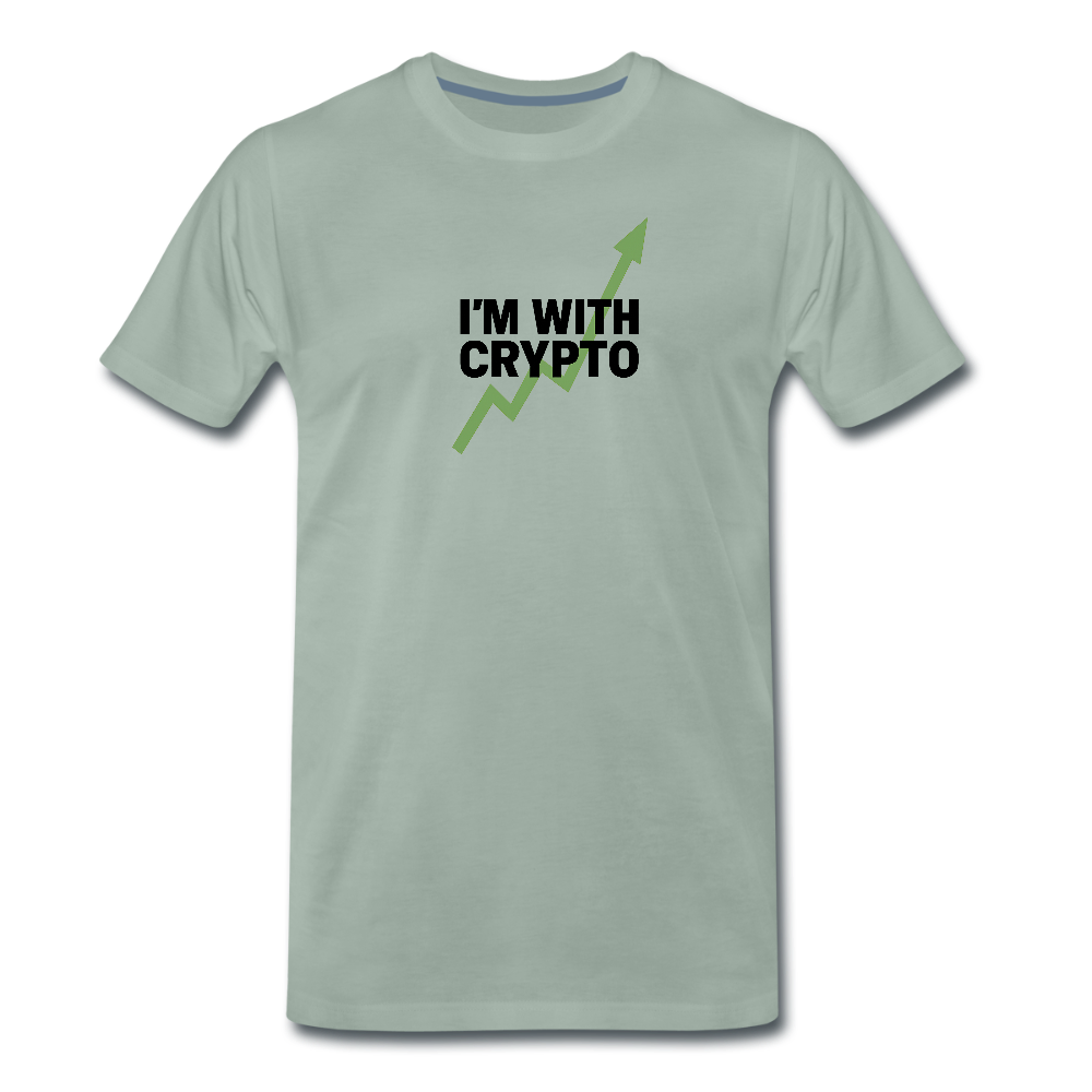 Premium T-Shirt I'm with Crypto - Graugrün