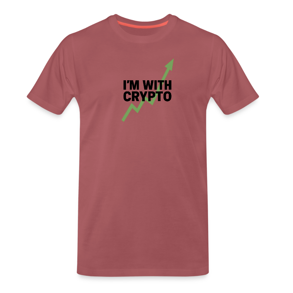 Premium T-Shirt I'm with Crypto - washed Burgundy