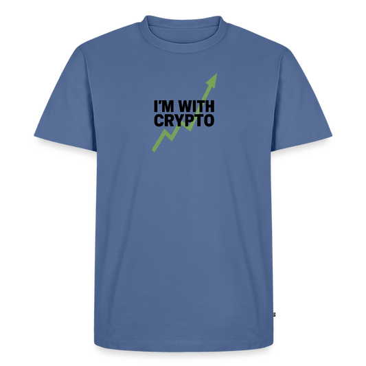 Premium T-Shirt I'm with Crypto - Taubenblau