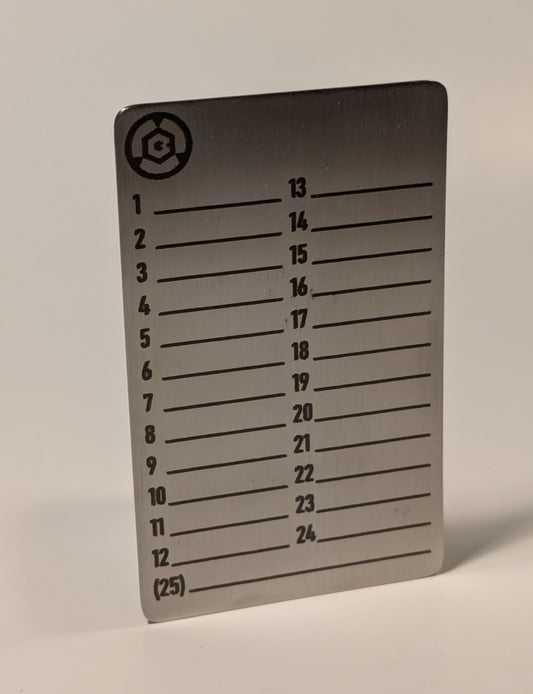 Seed Steel - Crypto Seed Card